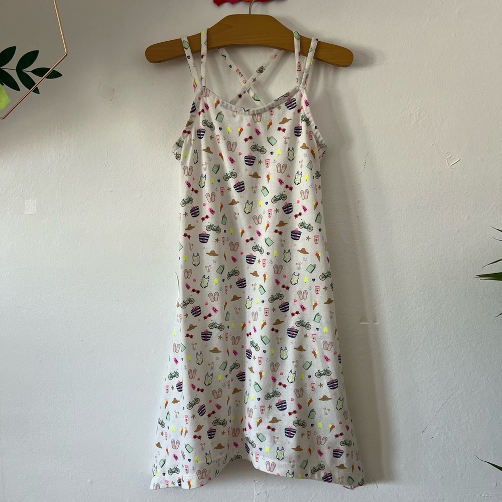 EUC GAP girls sundress sz 6-7 summer fun pattern flip flop icecream popsicles